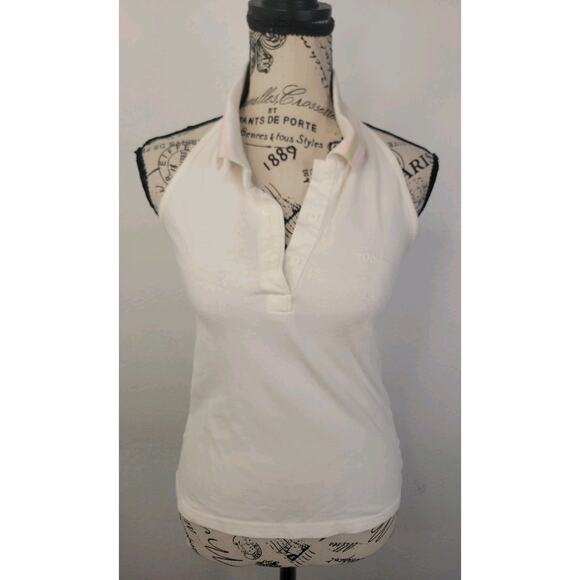 Guess Babydoll Halter Top Sz Large 90'S Inspo Collar Button Up Backless Y2K - Picture 2 of 12